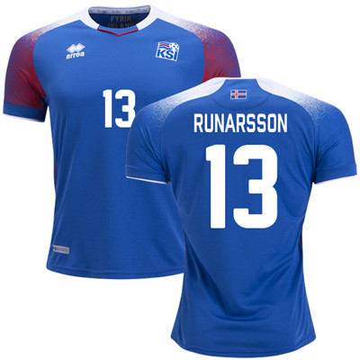 Iceland #13 RUNARSSON Home Soccer Country Jersey