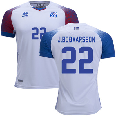 Iceland #22 J.BODVARSSON Away Soccer Country Jersey