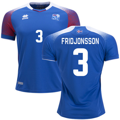 Iceland #3 FRIDJONSSON Home Soccer Country Jersey