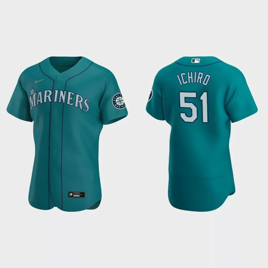 Ichiro Suzuki #51 Seattle Mariners Aqua Authentic 2020 Alternate Jersey