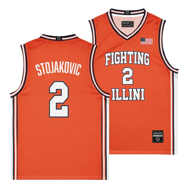 Illinois Fighting Illini #2 Andrej Stojakovic Nike Orange Basketball Retro Jersey 