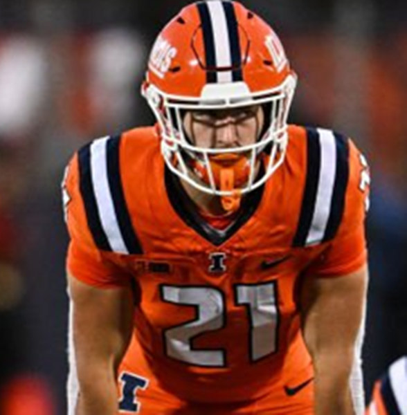 Illinois Fighting Illini #21 Aidan Laughery  2025 Orange Football Game Jersey 