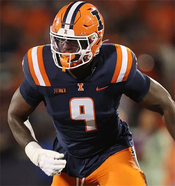 Illinois Fighting Illini #9 LEON LOWERY 2025 Navy Football Game Jersey 