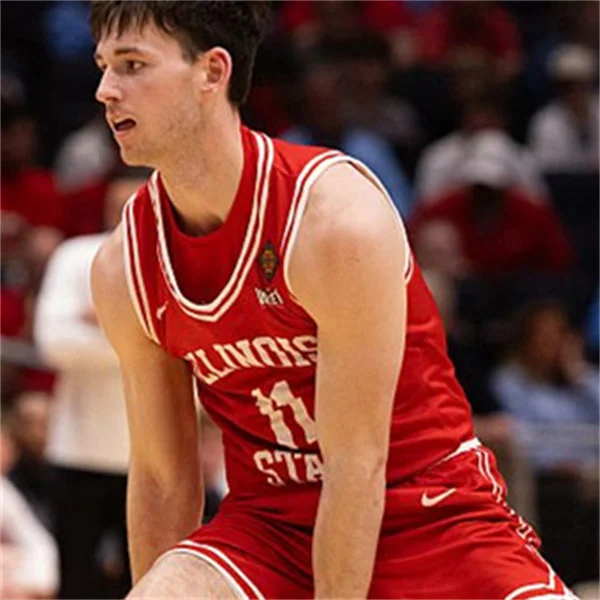 Illinois State Redbirds #11 Johnny Kinziger 2025-26 Red Basketball Game Jersey 