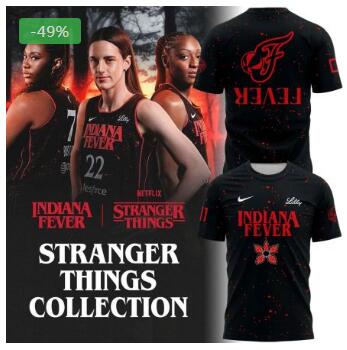 Indiana Fever Stranger Things Rebel Swingman Limited Edition Black Tshirt
