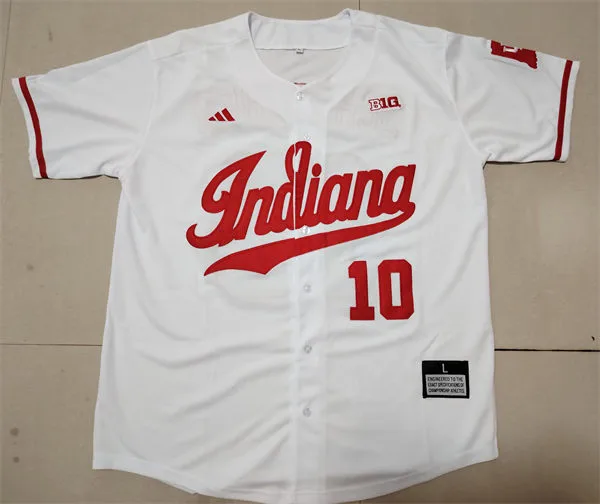 Indiana Hoosiers #10 Kyle Schwarber 2025 White College Baseball Game Jersey 
