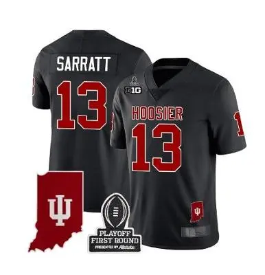 Indiana Hoosiers #13 Elijah Sarratt  Black Hoosiers College Football Jersey 