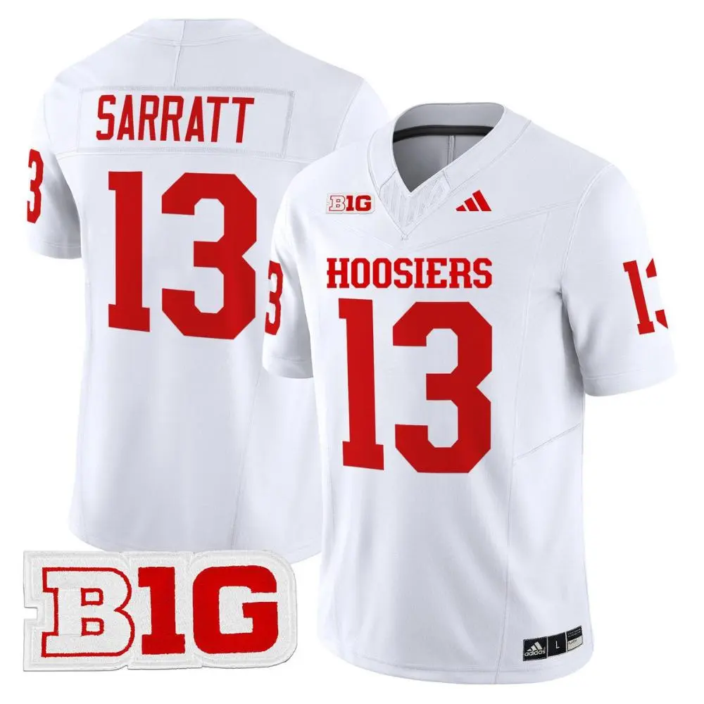 Indiana Hoosiers #13 Elijah Sarratt White Hoosiers College Football Jersey 