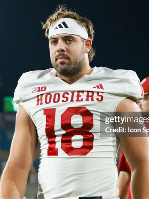 Indiana Hoosiers #18 Andrew Turvy White Hoosiers College Football Jersey 