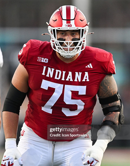 Indiana Hoosiers #75 Zen Michalski  Crimson Indiana College Football Jersey 