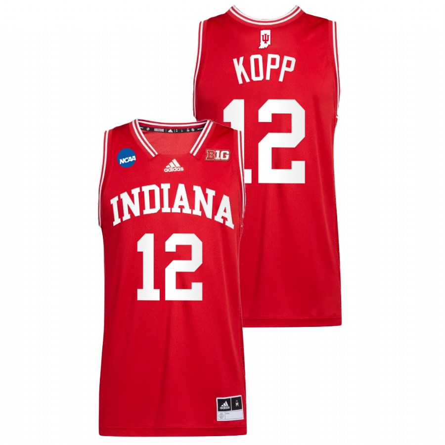 Indiana Hoosiers Miller Kopp 2022 NCAA March Madness Red Basketball Jersey Men