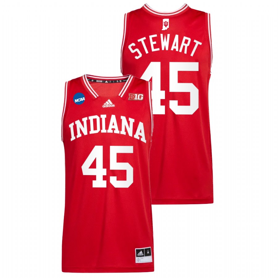 Indiana Hoosiers Parker Stewart 2022 NCAA March Madness Red Basketball Jersey Men