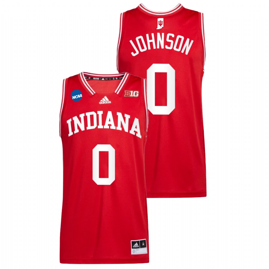 Indiana Hoosiers Xavier Johnson 2022 NCAA March Madness Red Basketball Jersey Men