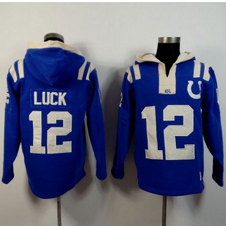 Indianapolis Colts #12 Andrew Luck Royal Blue Player Winning Method Pullover NFL Hoodie