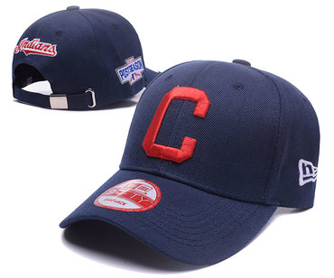 Indians Team Logo 2016 Postseason Navy Adjustable Hat DF