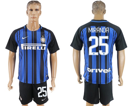 Inter Milan #25 Miranda Home Soccer Club Jersey