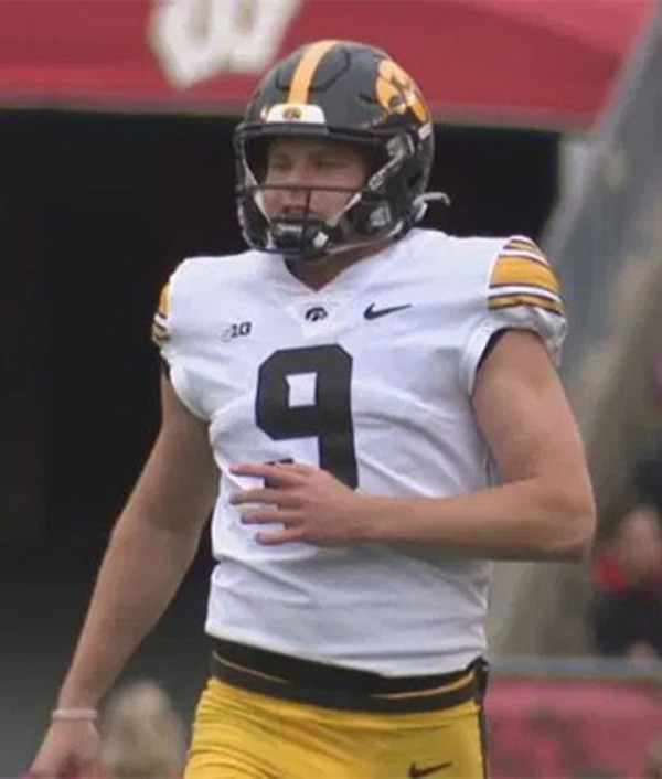 Iowa Hawkeyes #9 Rhys Dakin White College Football Game Jersey 