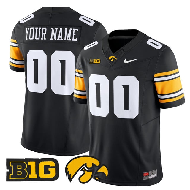 Iowa Hawkeyes 2025 Vapor Limited Custom Jersey black
