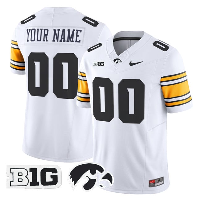 Iowa Hawkeyes 2025 Vapor Limited Custom Jersey white