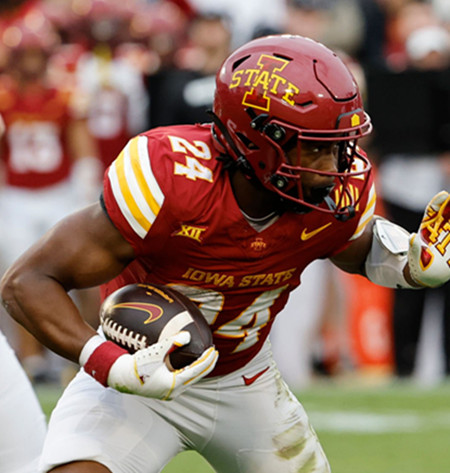 Iowa State Cyclones #24 Abu Sama III 2025 Cardinal Football Game Jersey 