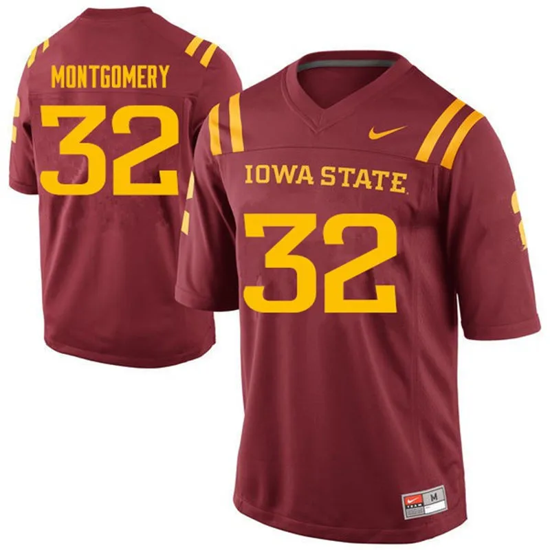 Iowa State Cyclones #32 David Montgomery Nike Cardinal College Football Throwback Jersey 