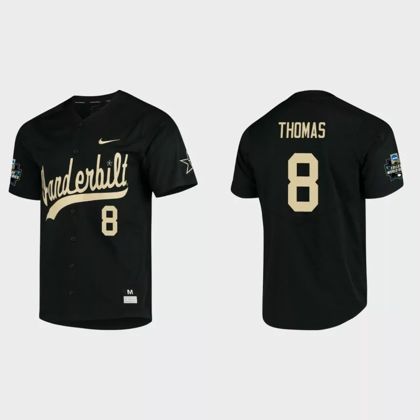 Isaiah Thomas Vanderbilt Commodores College World Series Baseball Jersey – Black