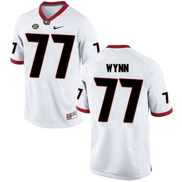 Isaiah Wynn Georgia Bulldogs Men's Jersey - #77 NCAA White Limited Away