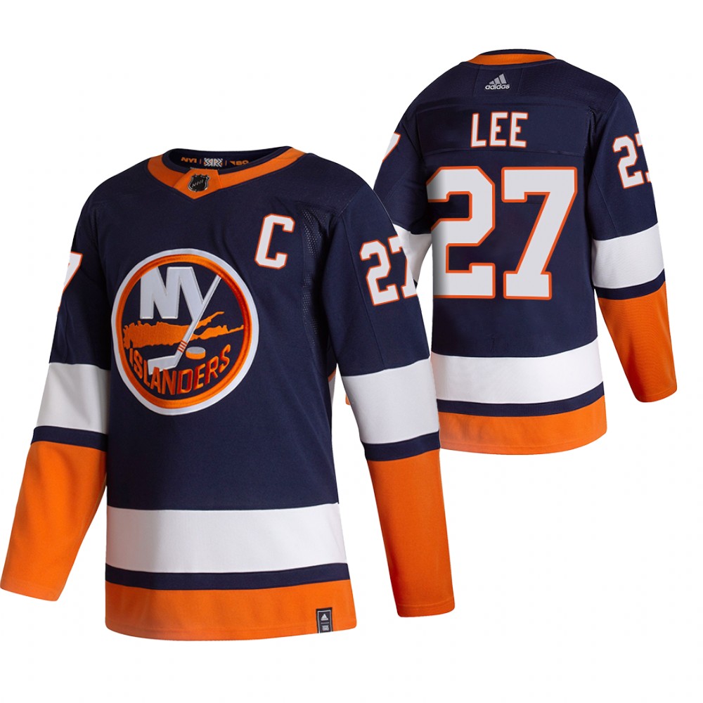 Islanders 2021 Reverse Retro #27 anders lee Navy Jersey Special Edition Authentic