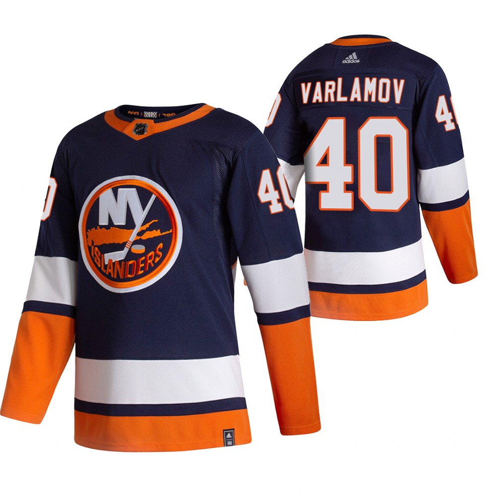 Islanders 2021 Reverse Retro #40 semyon varlamov Navy Jersey Special Edition Authentic
