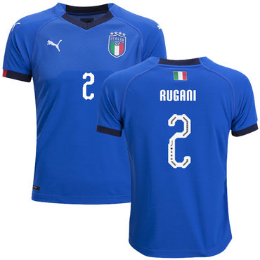 Italy #2 Rugani Home Kid Soccer Country Jersey