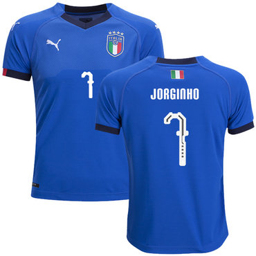 Italy #7 Jorginho Home Kid Soccer Country Jersey