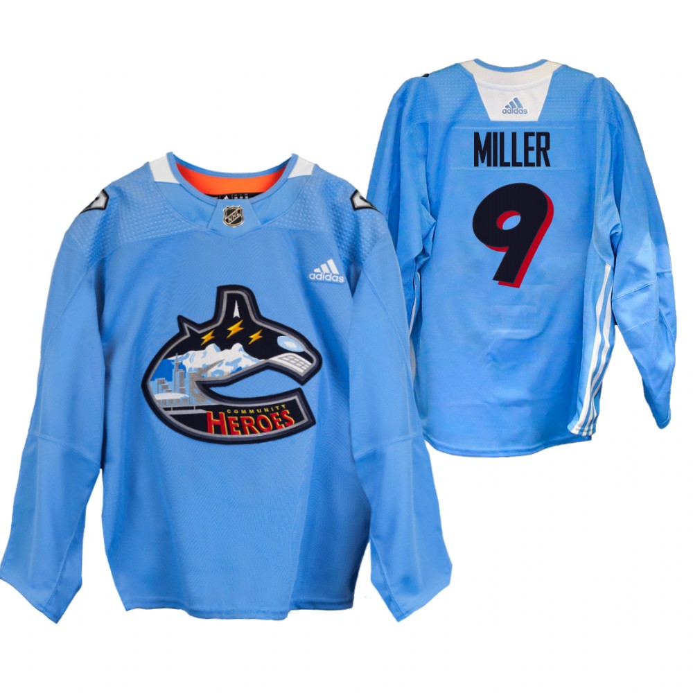 J.T. Miller Canucks Community Heroes Jersey Blue Warm Up