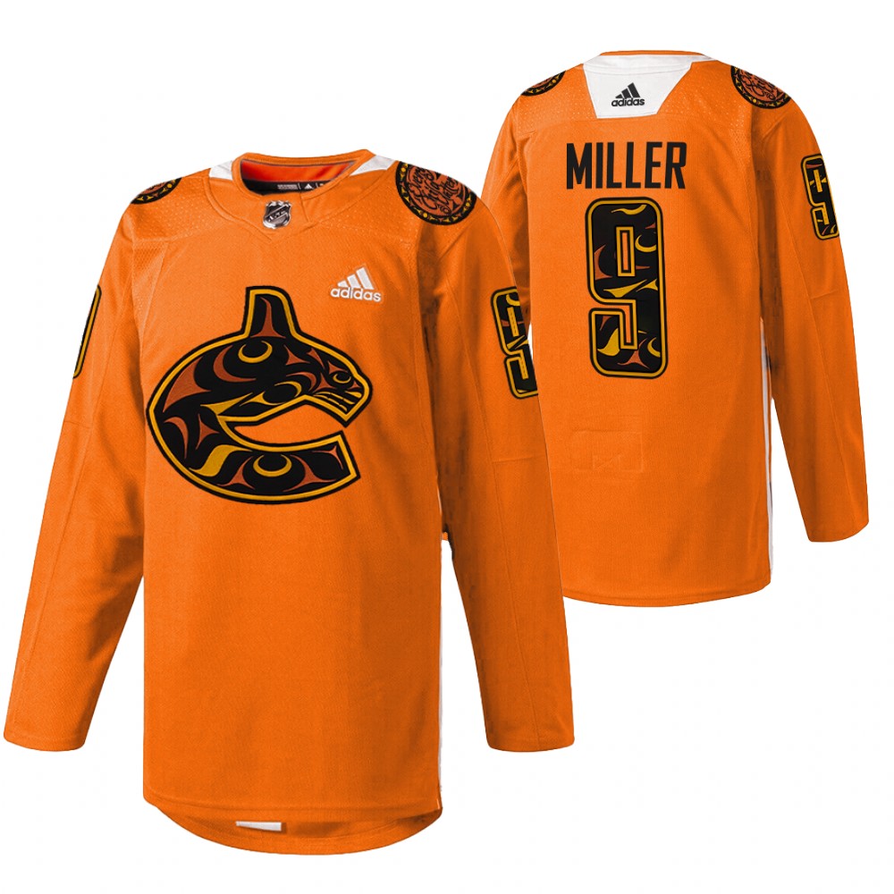 J.T. Miller Vancouver Canucks Orange 2022 First Nations Night Jersey Every Child Matters