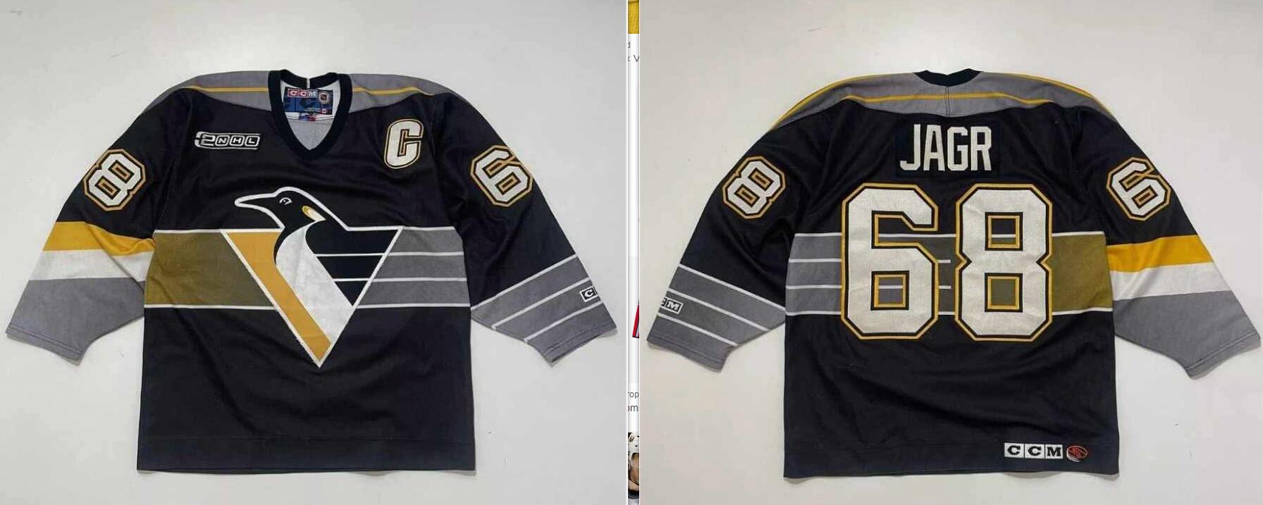 JAROMIR JAGR Pittsburgh Penguins 1996 CCM Vintage Away Hockey Jersey