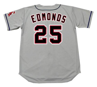 JIM EDMONDS California Angels 1996 Majestic Throwback Away Baseball Jersey