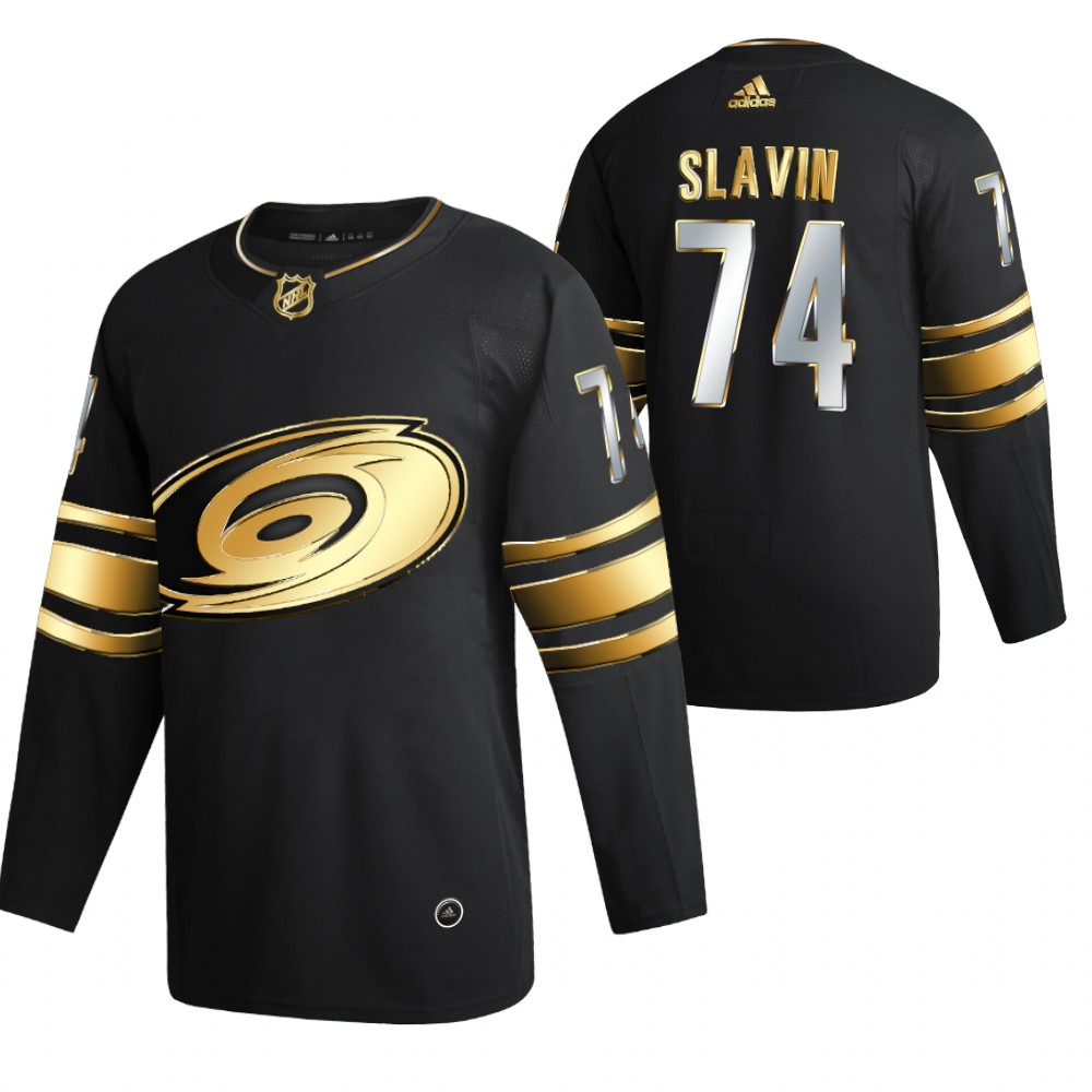 Jaccob Slavin Carolina Hurricanes Black Golden Edition Jersey Limited Authentic