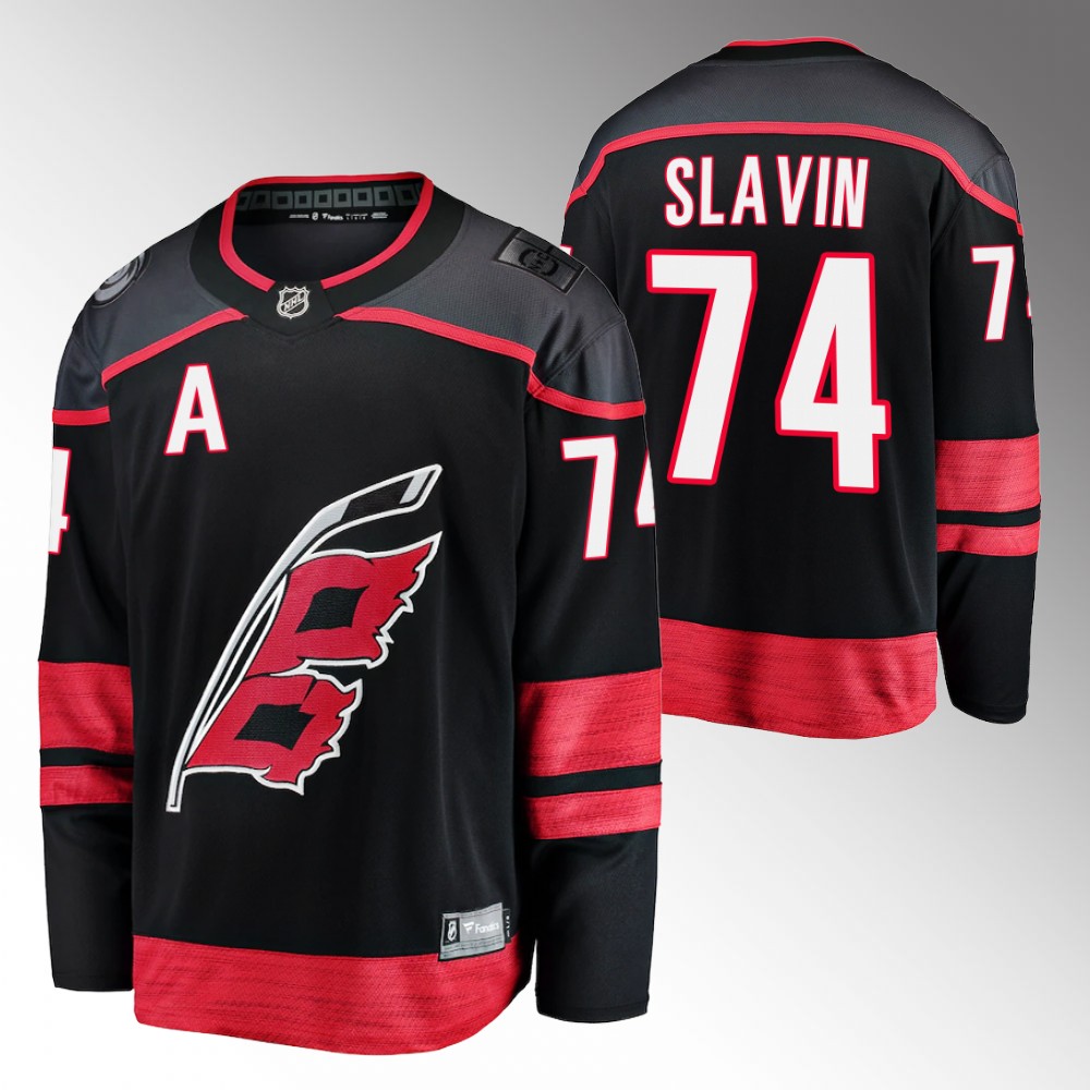 Jaccob Slavin Carolina Hurricanes Jersey Primary Home Black 2022-23 Breakaway Player