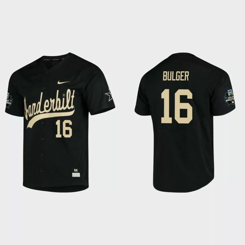 Jack Bulger Vanderbilt Commodores College World Series Baseball Jersey – Black