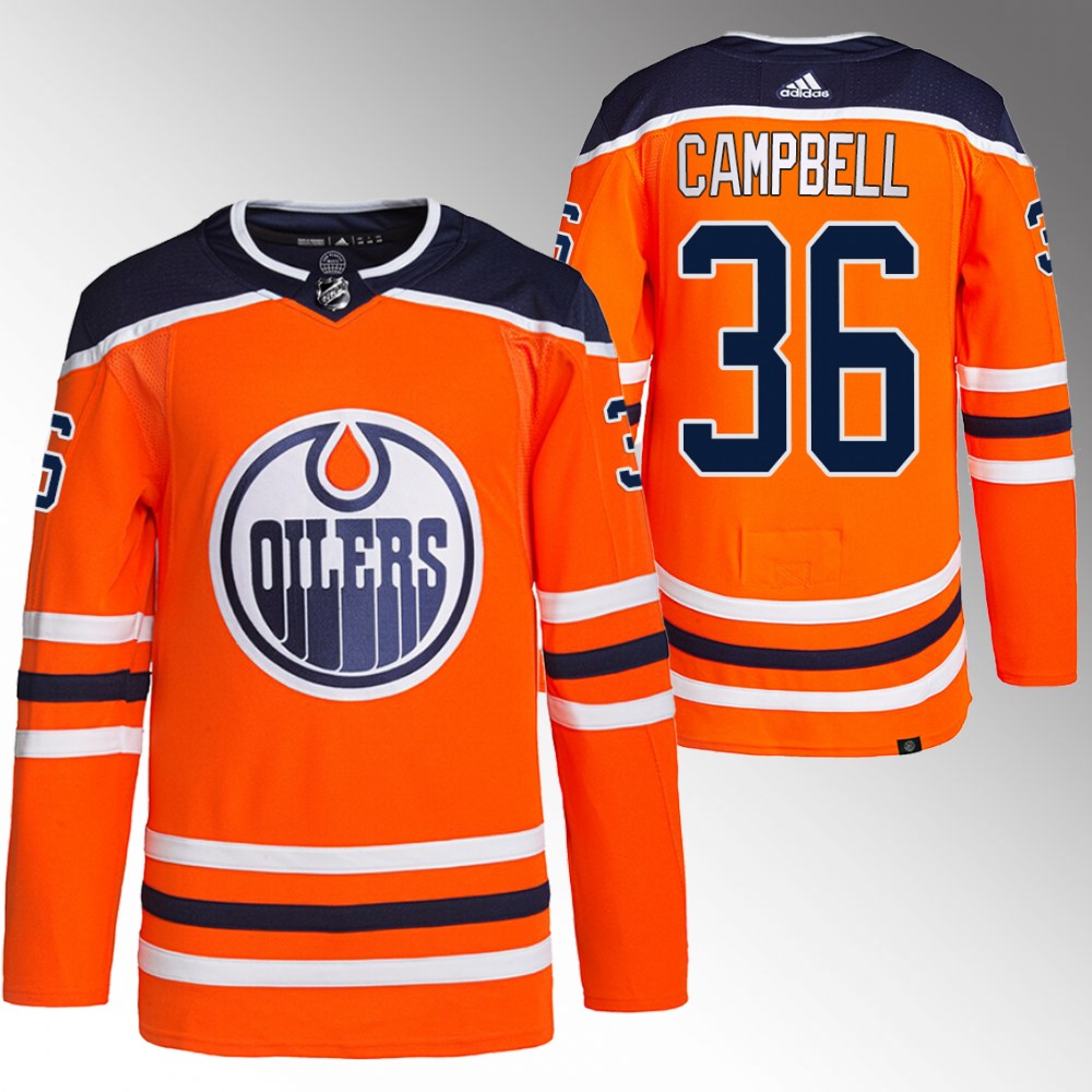 Jack Campbell 2022 Edmonton Oilers Orange Primegreen Authentic Home Jersey