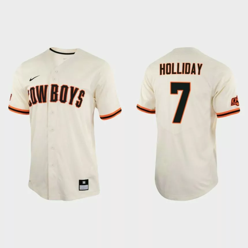Jackson Holliday Oklahoma State Cowboys Replica College Baseball Jersey – Cream
