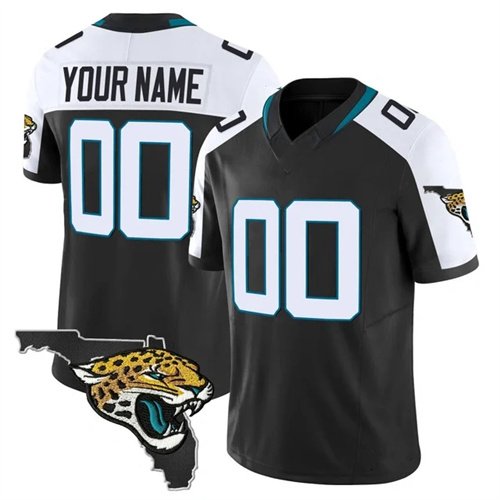 Jacksonville Jaguars Florida Patch Vapor Custom Jersey - All Stitched Black Alternate