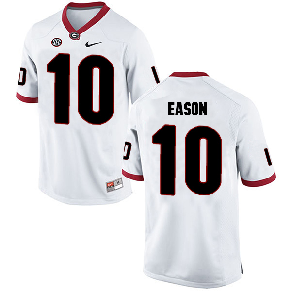 Jacob Eason Georgia Bulldogs Men's Jersey - #10 NCAA White Limited Away