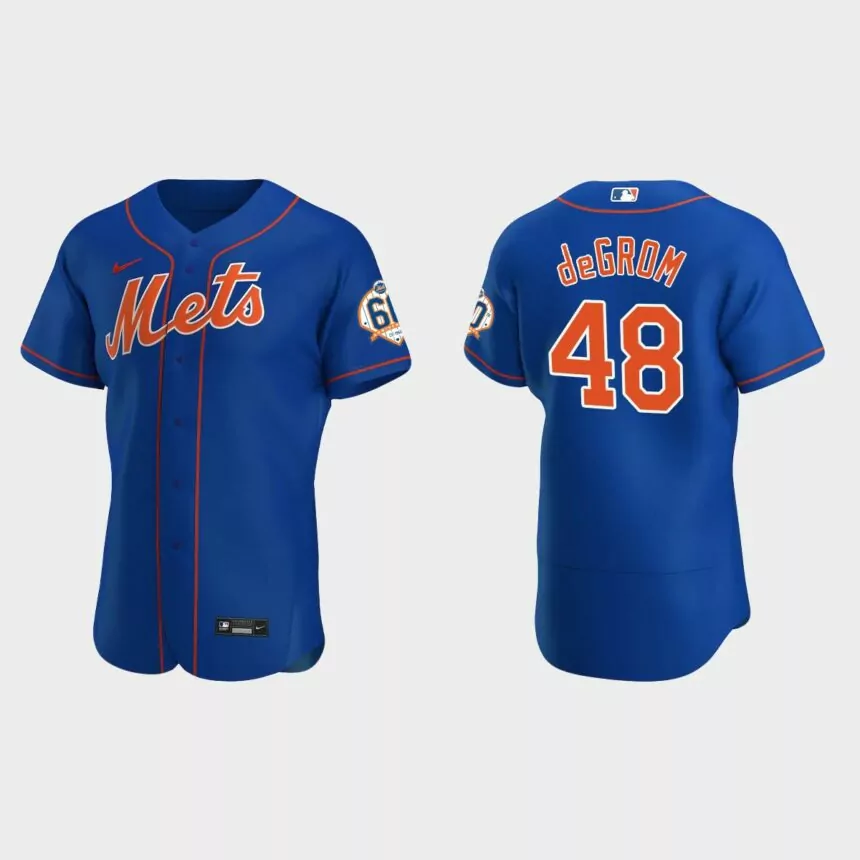 Jacob deGrom New York Mets 60th Anniversary Alternate Authentic Jersey – Royal
