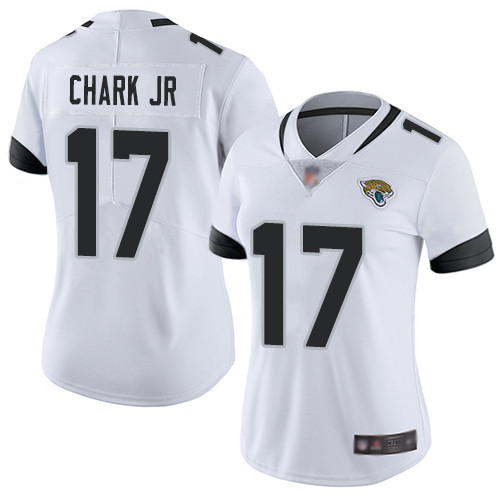 Jaguars #17 DJ Chark Jr White Women's Stitched Football Vapor Untouchable Limited Jersey