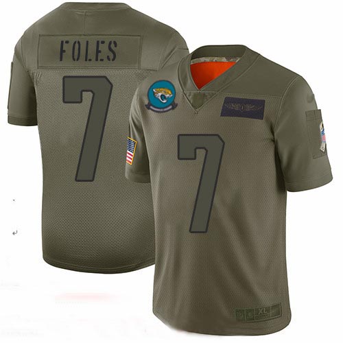 Jaguars #7 Nick Foles Camo Men's Stitched Football Limited 2019 Salute To Service Jersey