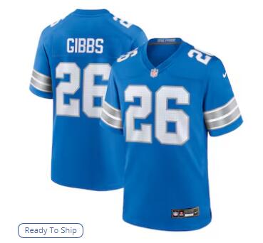 Jahmyr Gibbs Detroit Lions Nike Game Jersey - Blue