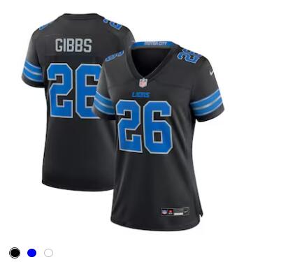 Jahmyr Gibbs Detroit Lions Nike Women's 2nd Alternate Game Jersey - Black