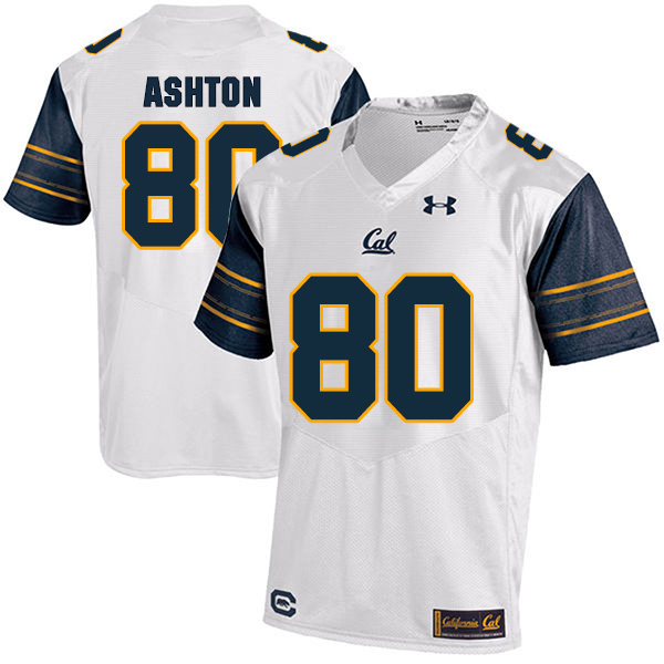 Jake Ashton California Golden Bears Men's Jersey - #80 NCAA White Stitched Authentic