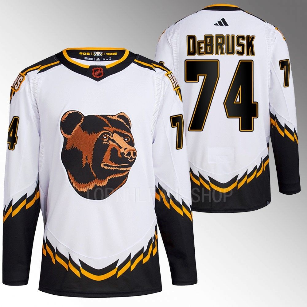 Jake DeBrusk 2022 Boston Bruins White Reverse Retro 2.0 Authentic Primegreen Jersey Stitched
