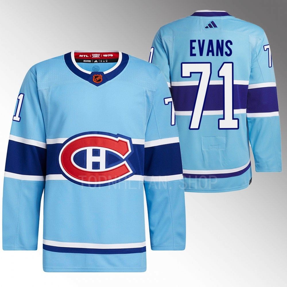 Jake Evans 2022 Montreal Canadiens Blue Reverse Retro 2.0 Authentic Primegreen Jersey
